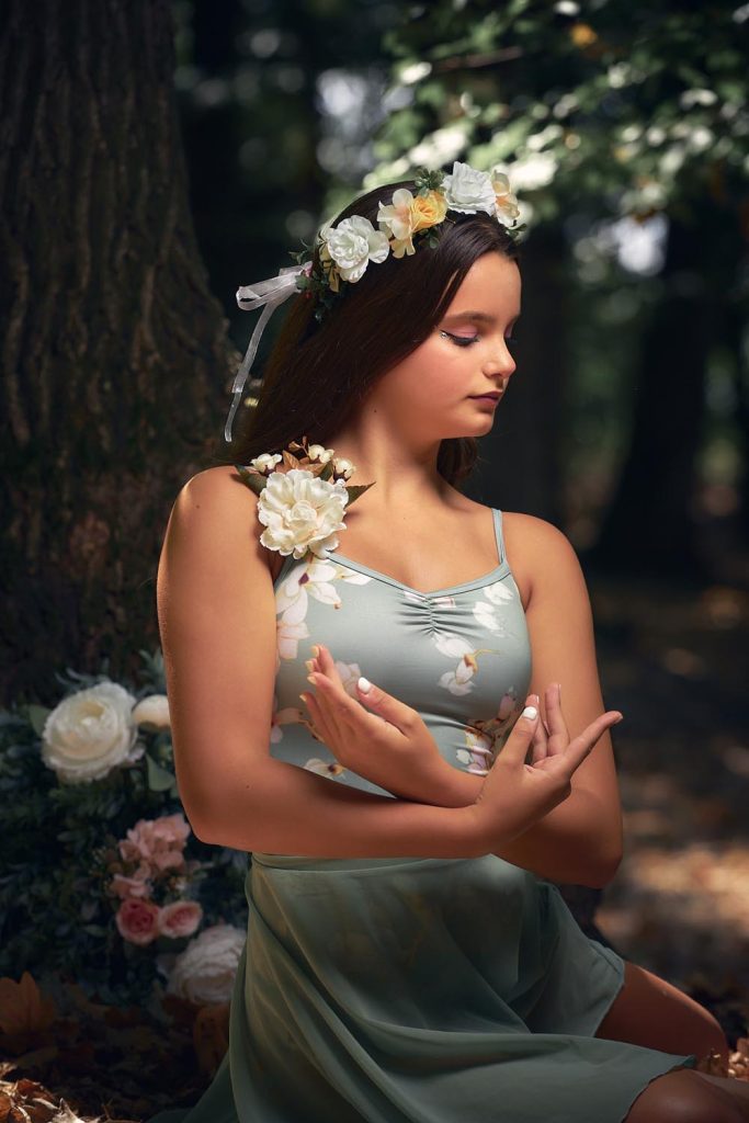 Portret de dansator în natură, concept creativ de poveste