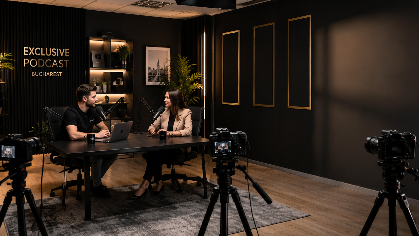Studio podcast profesional din București pentru filmare podcast video și producție audio-video